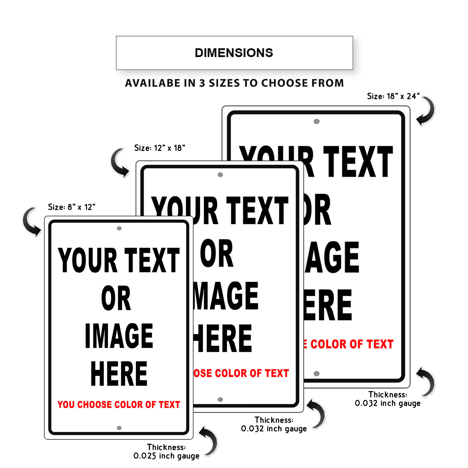 Personalized Your Own Choice Words Or Image Custom Designs Aluminum Metal Sign