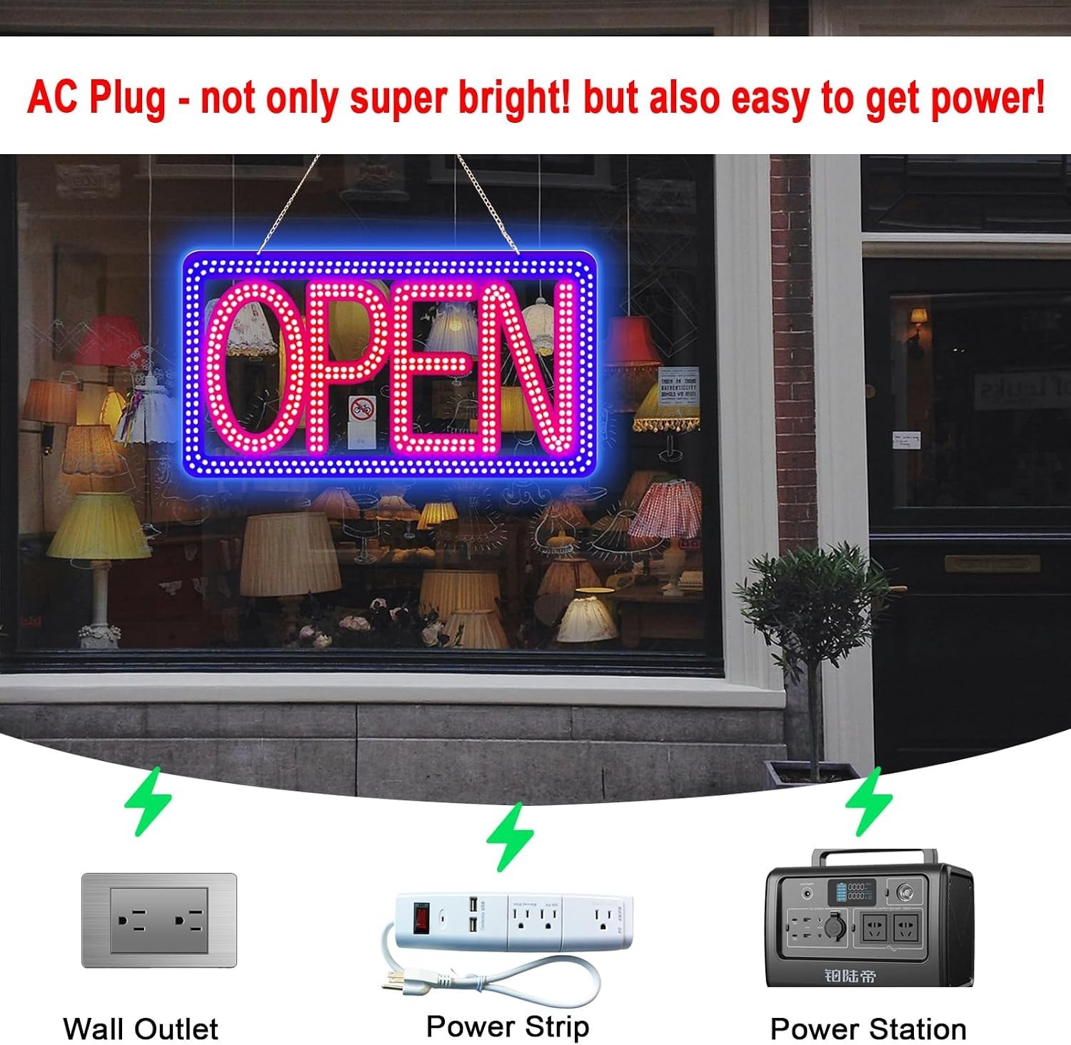 Ultra Bright 16.5&Prime;x9&Prime; LED Open Sign for Business