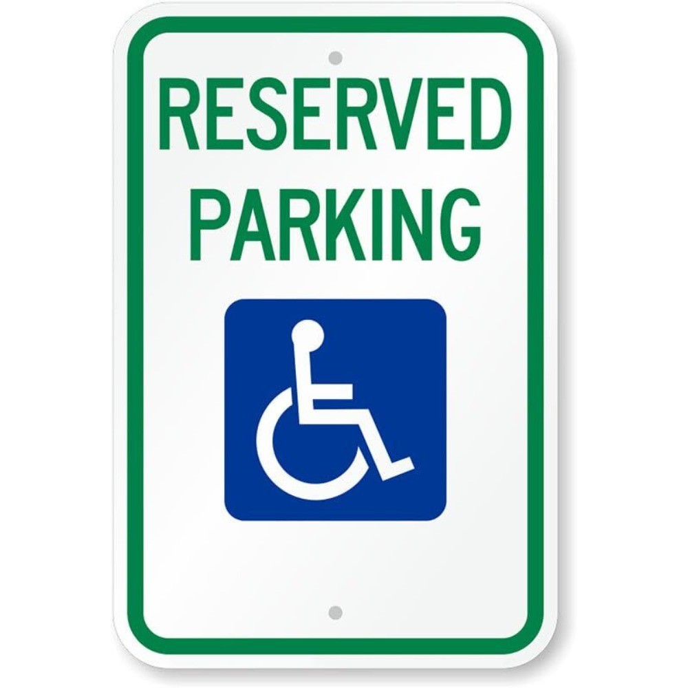 Ada Handicap Reserved Parking Aluminum Weatherproof 8&Prime; x 12&Prime; Sign p00261