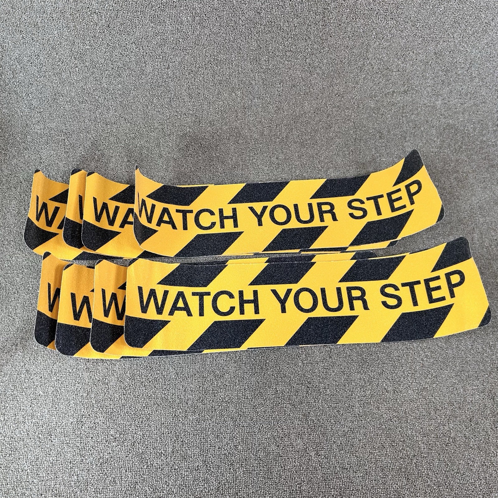 8 Pk 6&Prime; x 24&Prime; Watch Your Step Floor Tape Anti Slip Warning Sign Adhesive Sticker