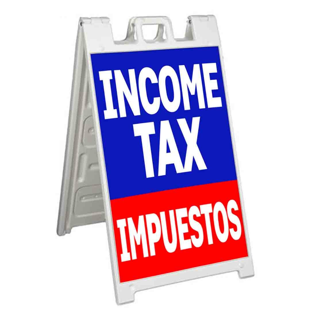 INCOME TAX IMPUESTOS Signicade 24×36 Aframe Sidewalk Sign Banner Decal