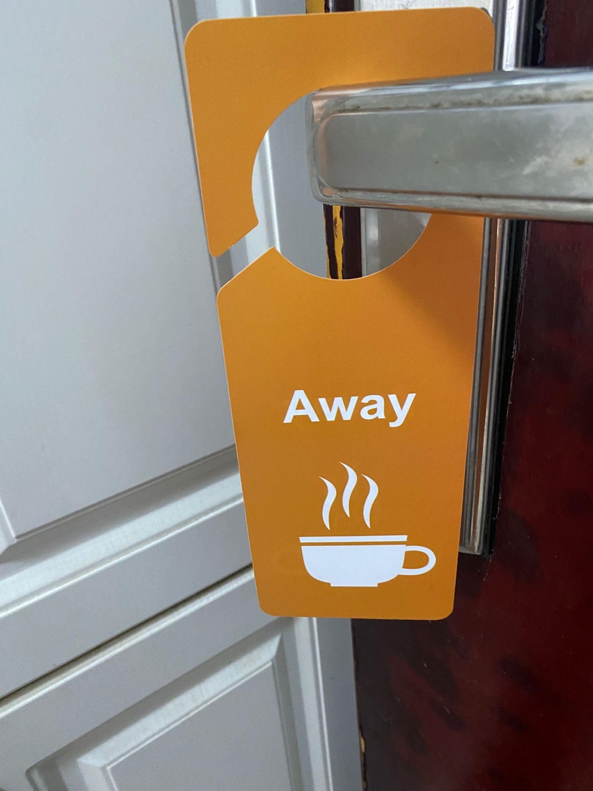 Door Hanger Tags Sign Office Work in a Meeting Double Side 3.5×9.5 » 8 PCS