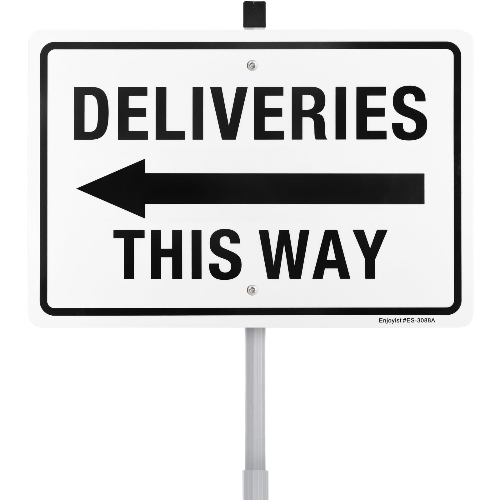 12&Prime;x8&Prime; .040 Aluminum Deliveries Sign Arrow Left With 28&Prime; Stake Reflective