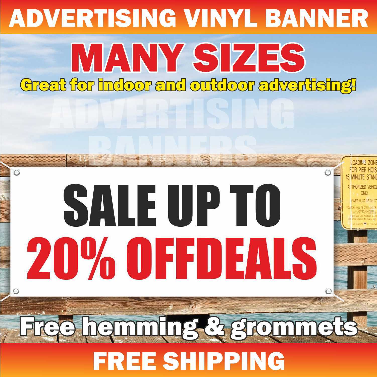 SALE UP 20% OFF DEALS Advertising Banner Vinyl Mesh Sign Flag discount clearance
