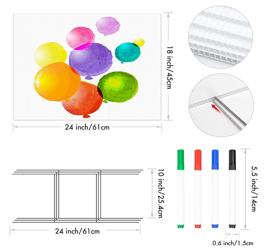 Blank Yard Signs (6-Pack) | White | 18&Prime; x 24&Prime; | 24&Prime; x 10&Prime; Double H Stakes | NEW