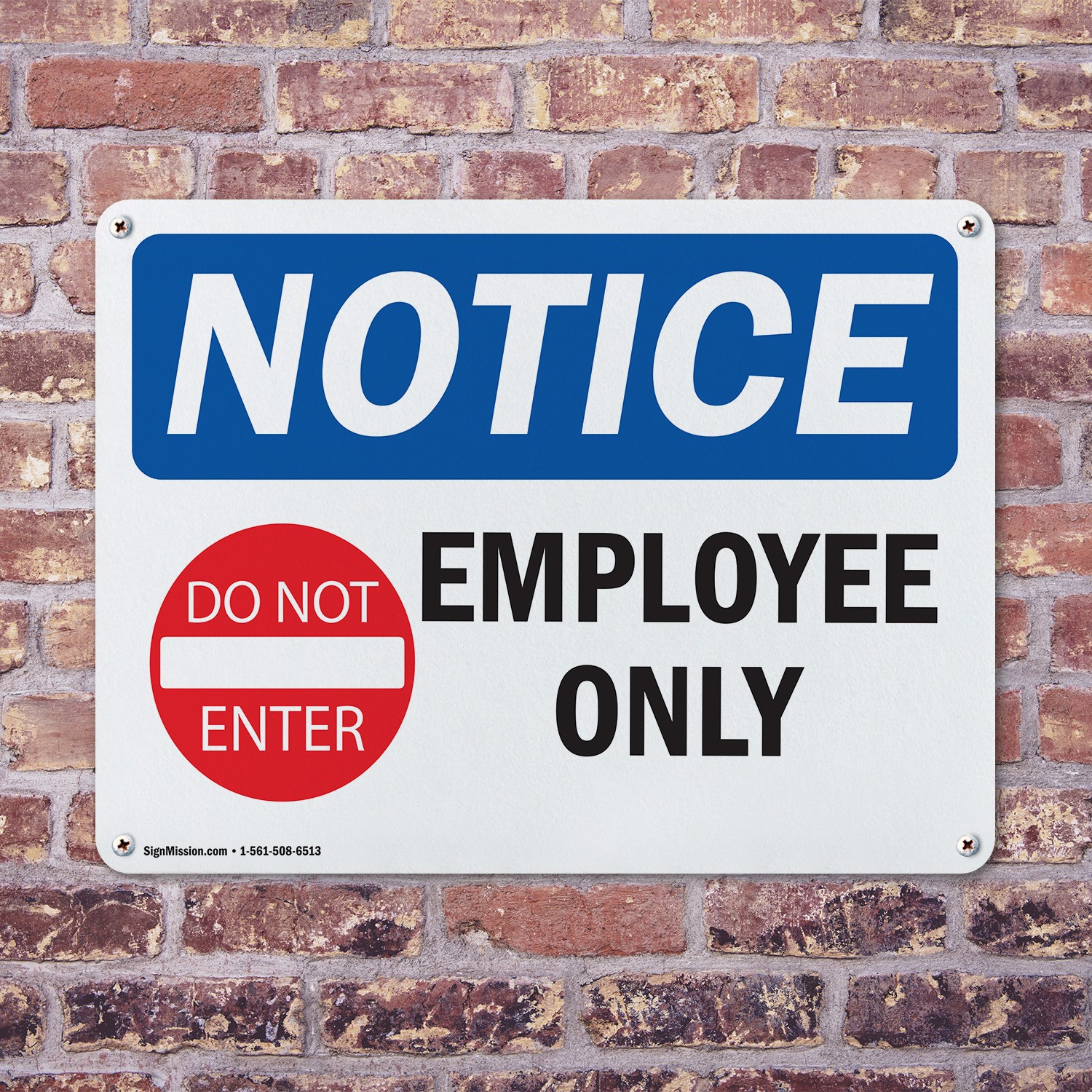 (2 Pack) Employees Only OSHA Notice Sign Decal Metal Plastic