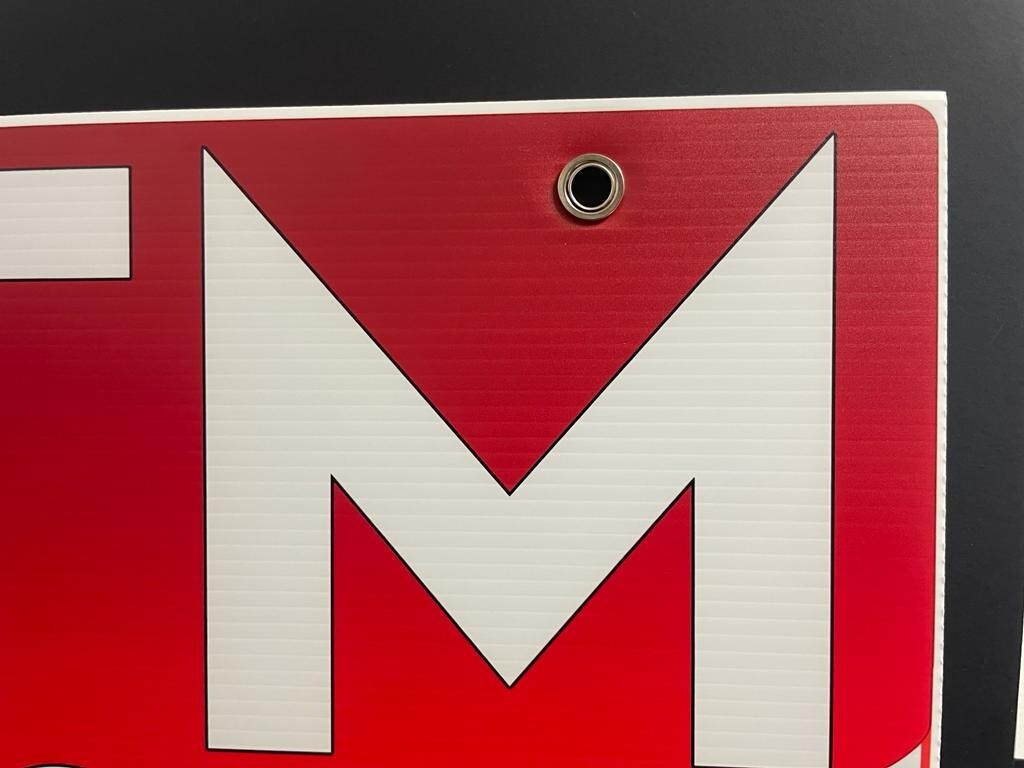 Double-Sided Coroplast ATM Sign, 16×24 Inches, with Metal Grommets