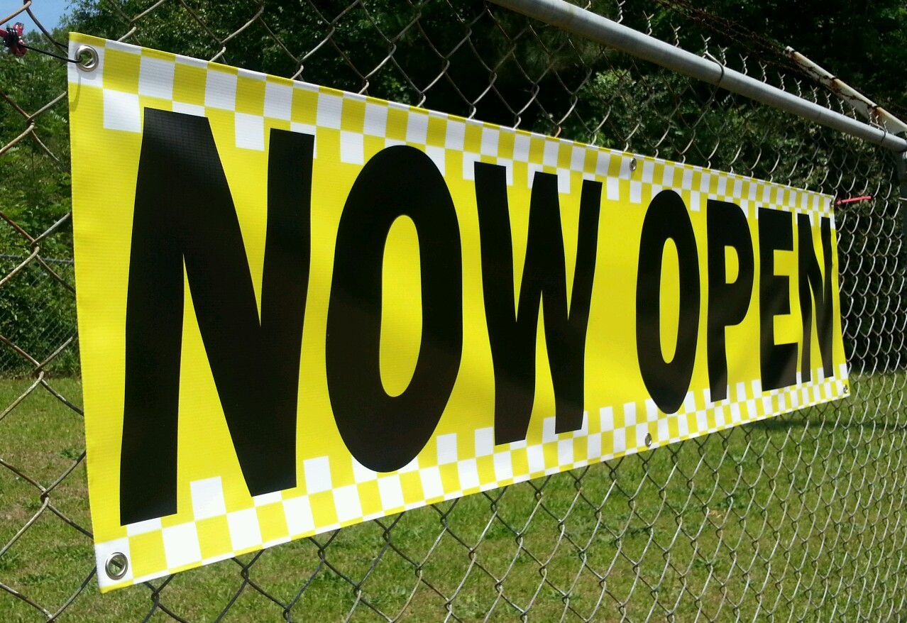 6&rsquo;x18&Prime; NOW OPEN Sign Banner Auto Repair Used Car Dealer Mechanic News Used Tires