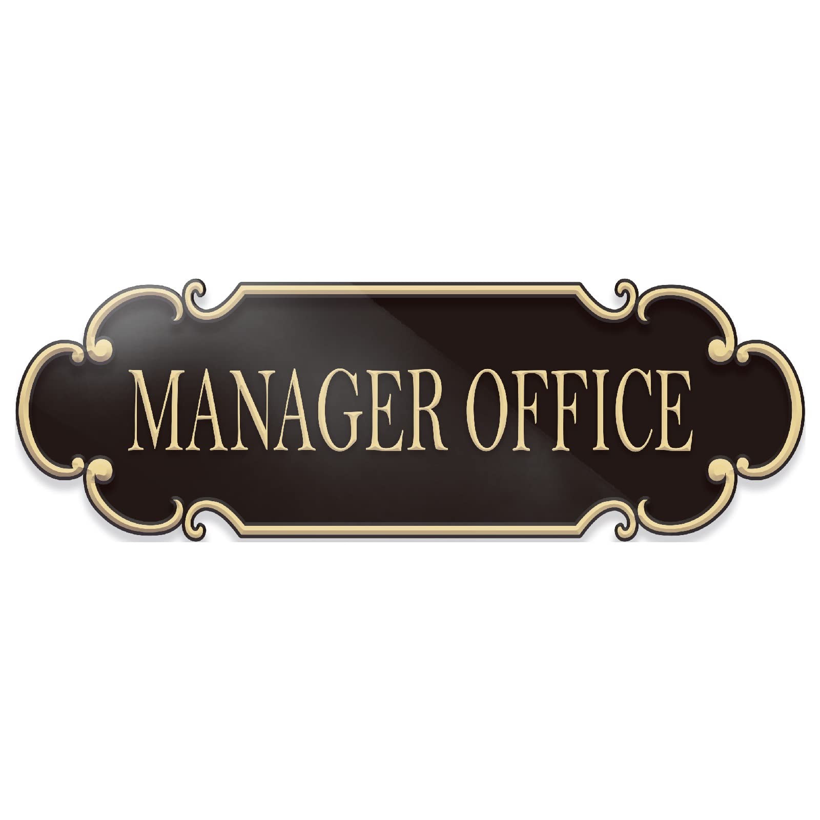 9×3 Inch Manager Office Sign Black Gold – Self-stick Doorplate for Offices Bu…