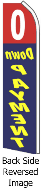 0 ZERO DOWN PAYMENT FLUTTER FLAG Used Cars Sign Feather Swooper Banner 1205