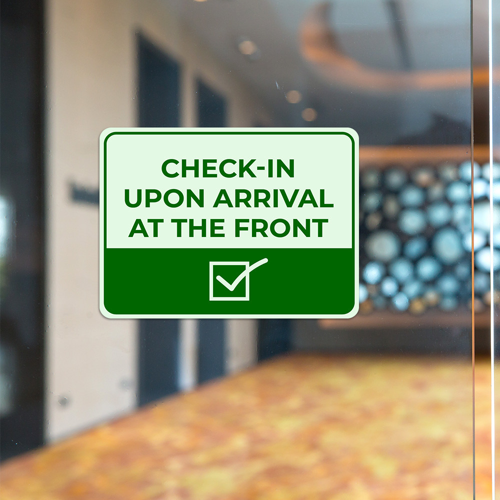 Classic Framed Plus Check-In Upon Arrival at the Front Door or Wall Sign