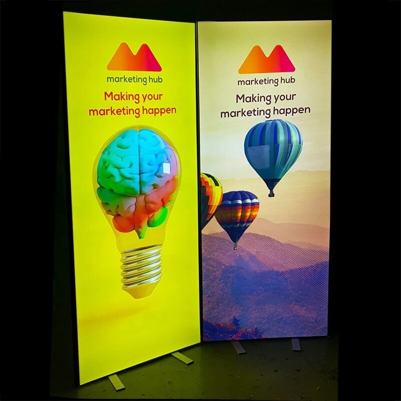 3&prime; x 6&prime; Customizable LED Frameless Fabric Light Box Banner Stand For Trade Show