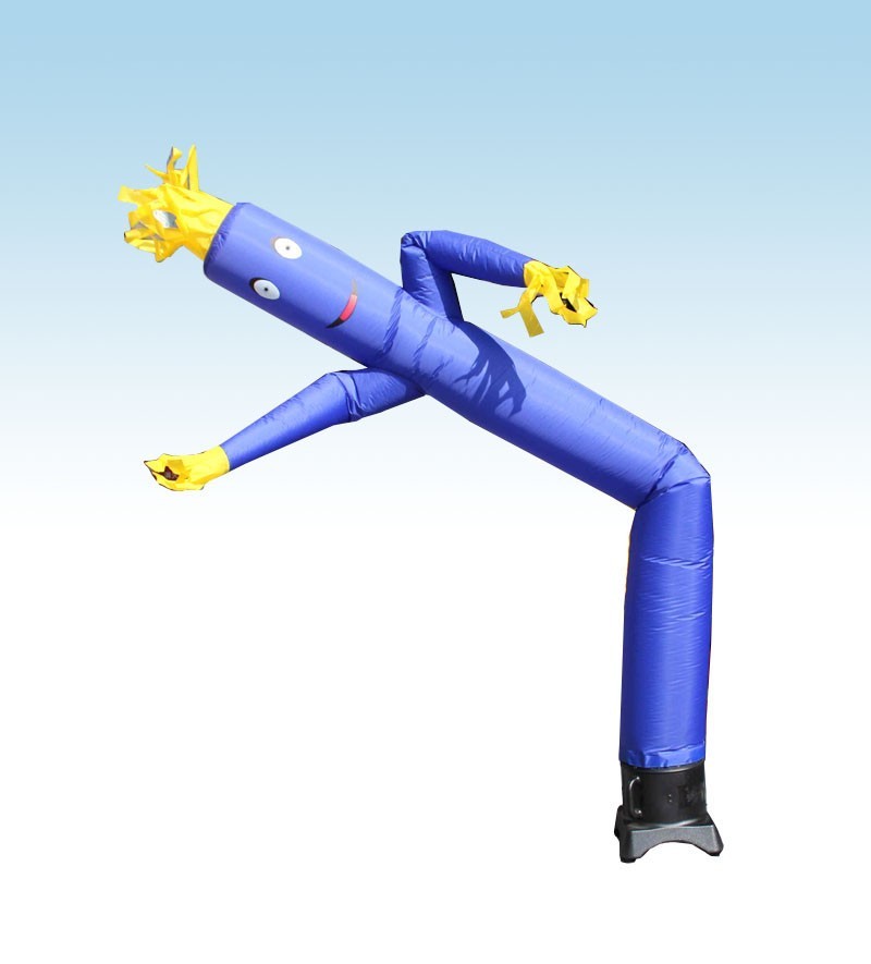 Advertising Inflatable Tube Man 12ft Blue Blow Up Wavy Flailing with Blower