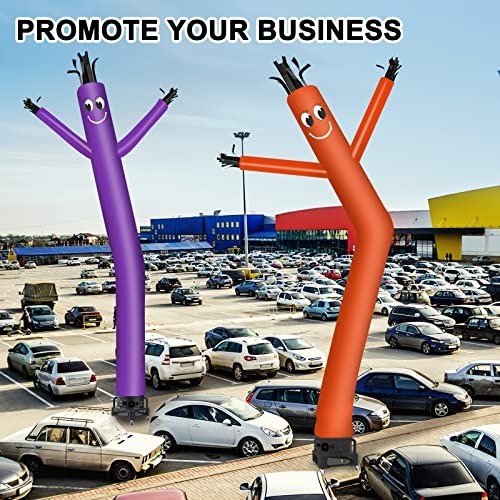 20ft Orange Inflatable Tube Man with 1HP Blower Complete Set