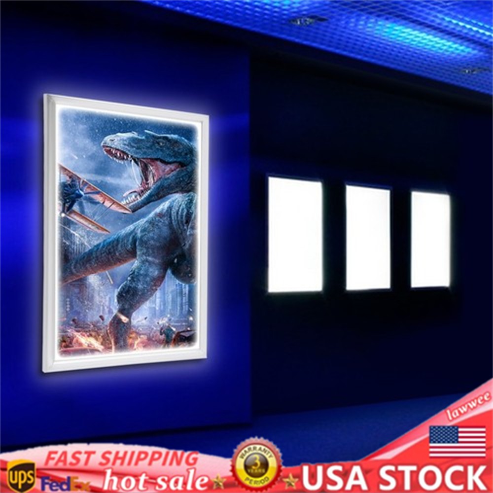New LED Backlit Movie Poster Art Picture Frame Light Box Advertising Display