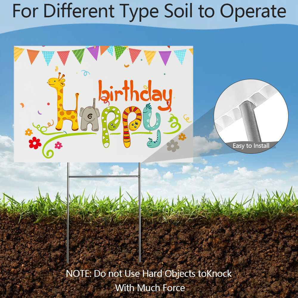 18&Prime;x24&Prime; Durable Blank Yard Business Sign Kit 0.14&Prime; Thickness with 21&Prime; H Stakes