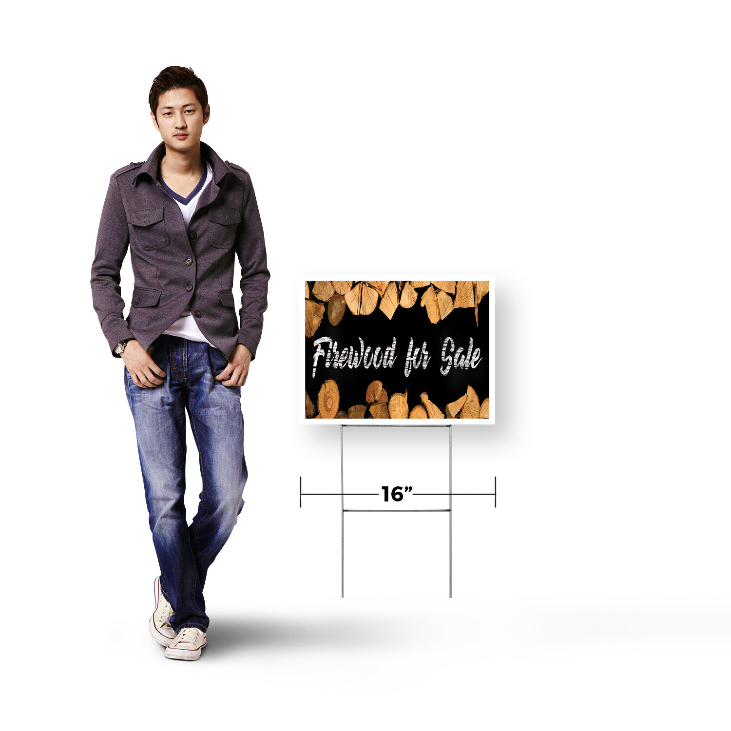 Firewood For Sale Yard Sign Affordable Pricing, Freshly Cut, Outdoor Display