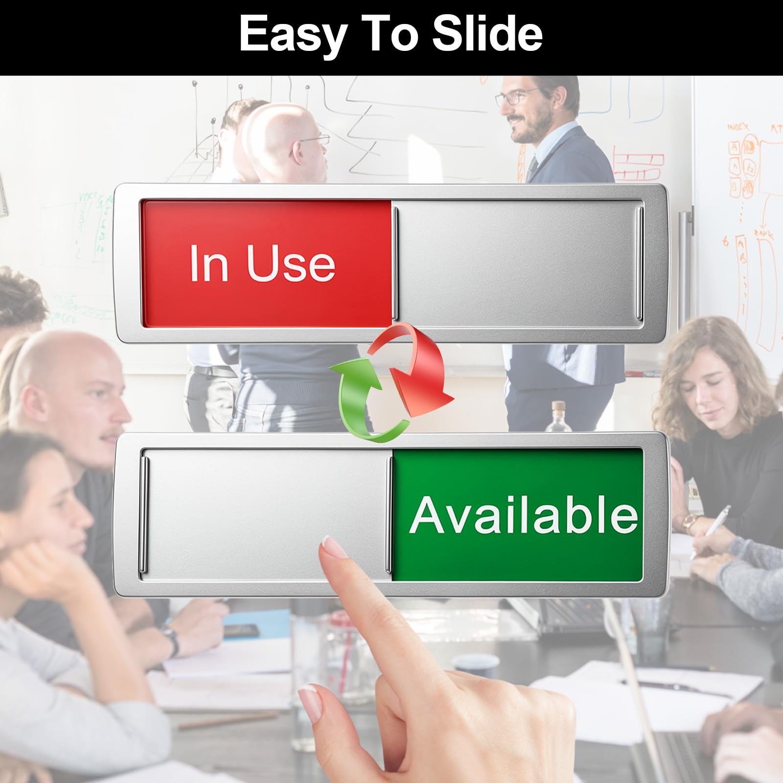 In Use or Available Sign, Magnetic Slider Door Status for Bathroom Office