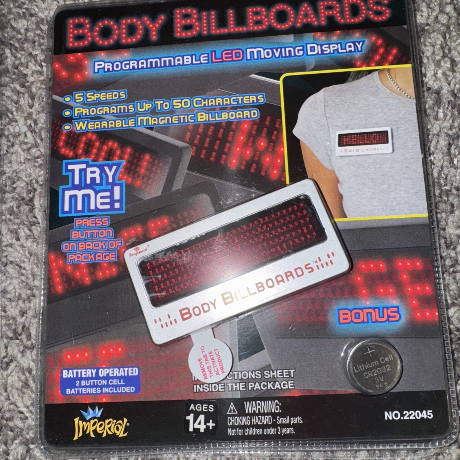 IMPERIAL BODY BILLBOARDS PROGRAMMABLE LED MOVING DISPLAY 50 CHARACTERS New Batt