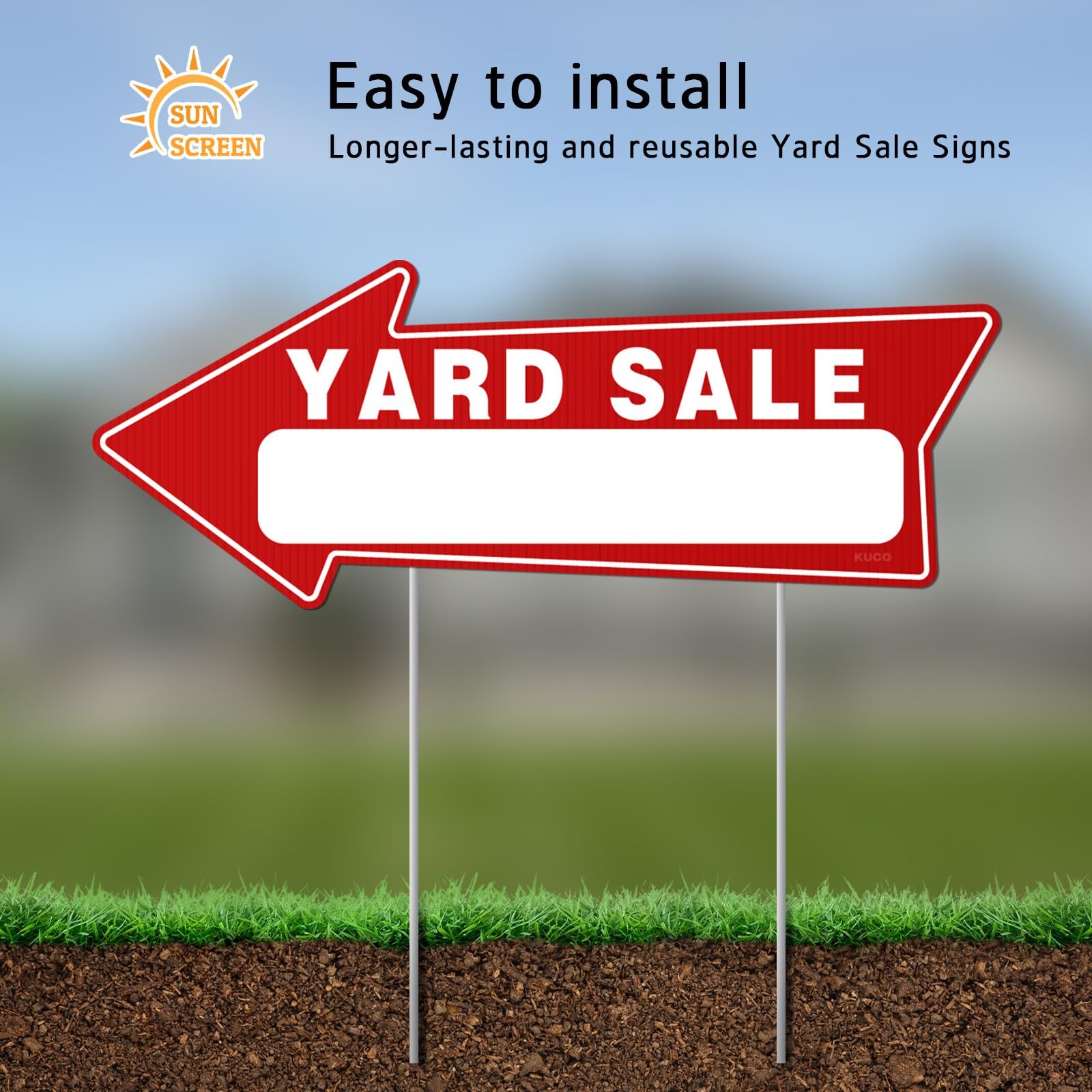 7 Pack Yard Sale Signs with Stakes – 16&Prime;x6&Prime; Double-Sided Directional Garage Sale