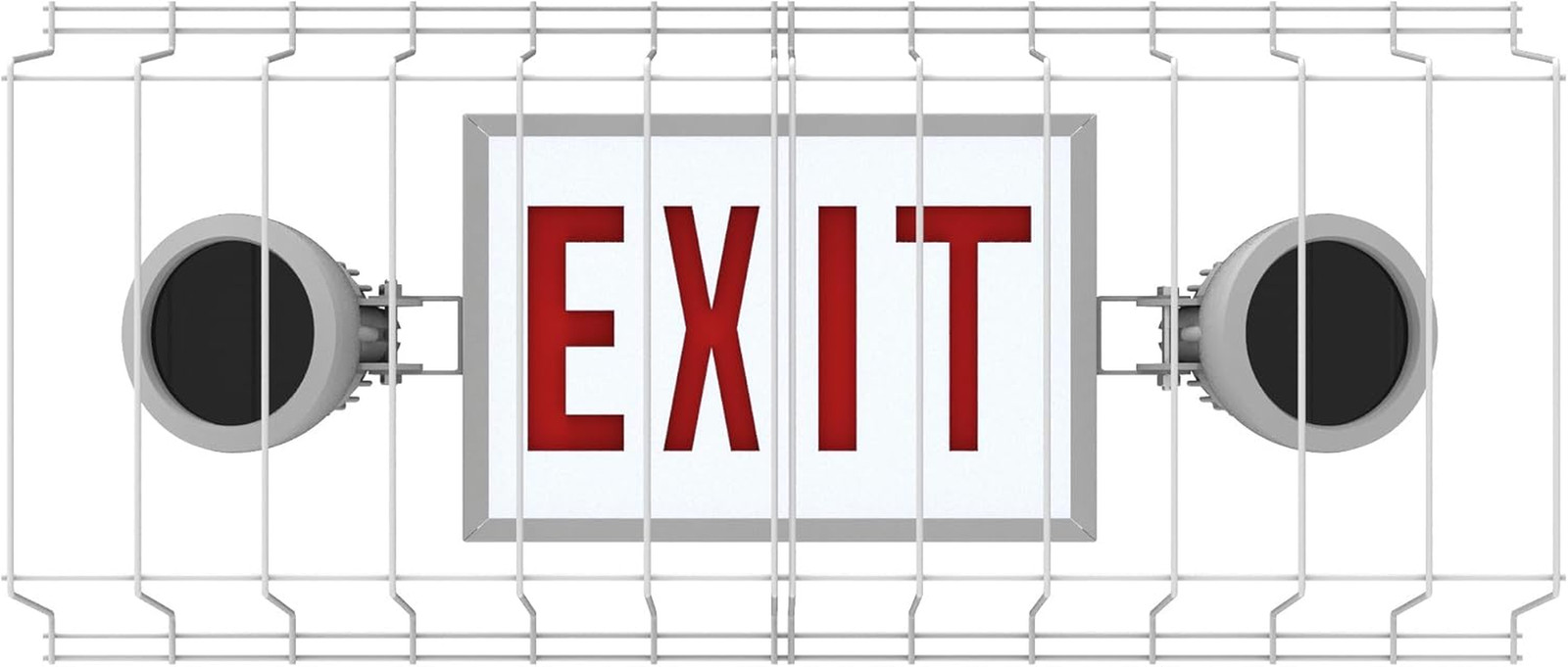 Exit Sign Protection Cage – Durable Polyester Coated Steel Wire Guard