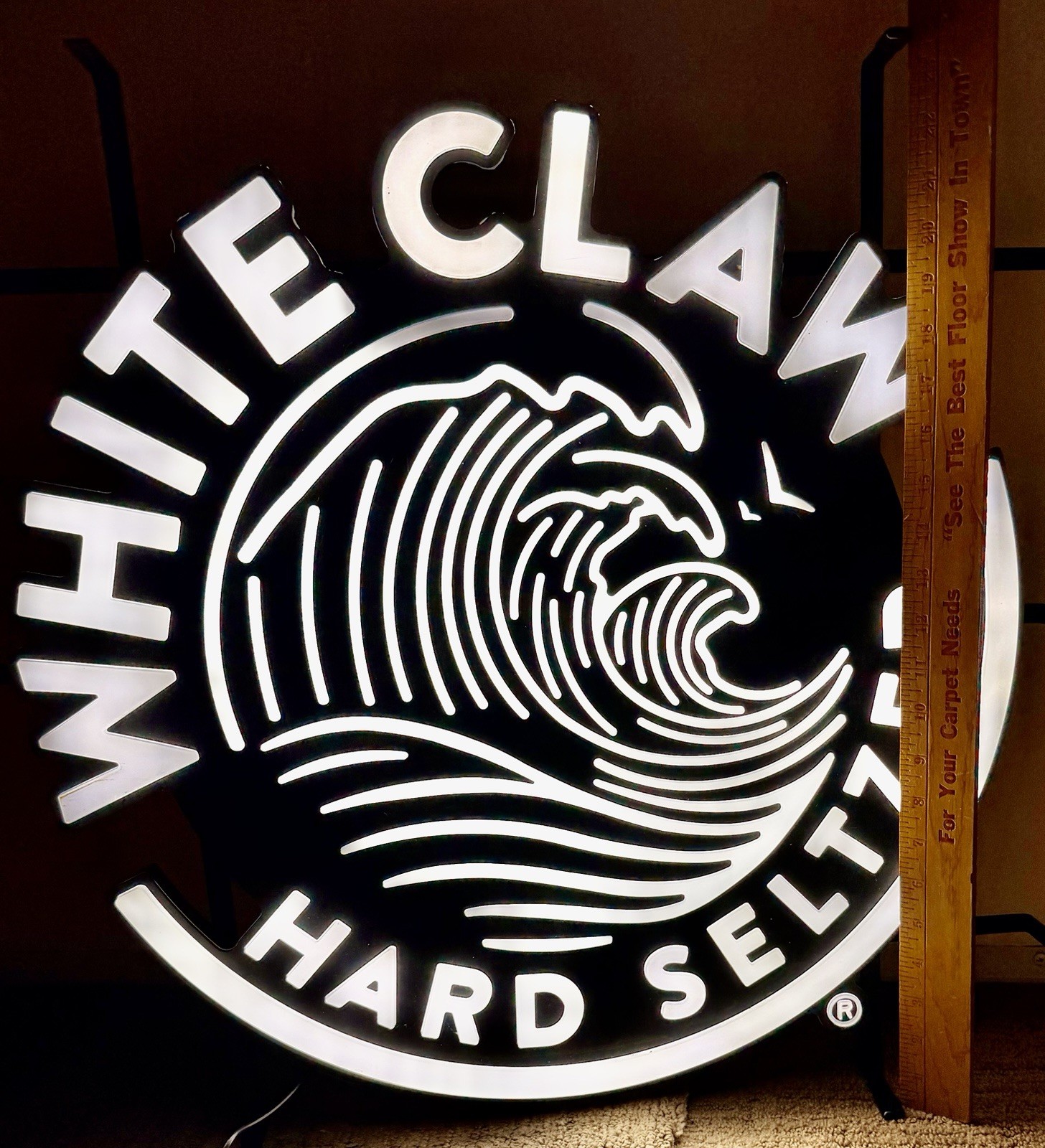 White Claw LED Faux Neon Illuminated Sign 24&Prime; Black DC24V LED 3000mA