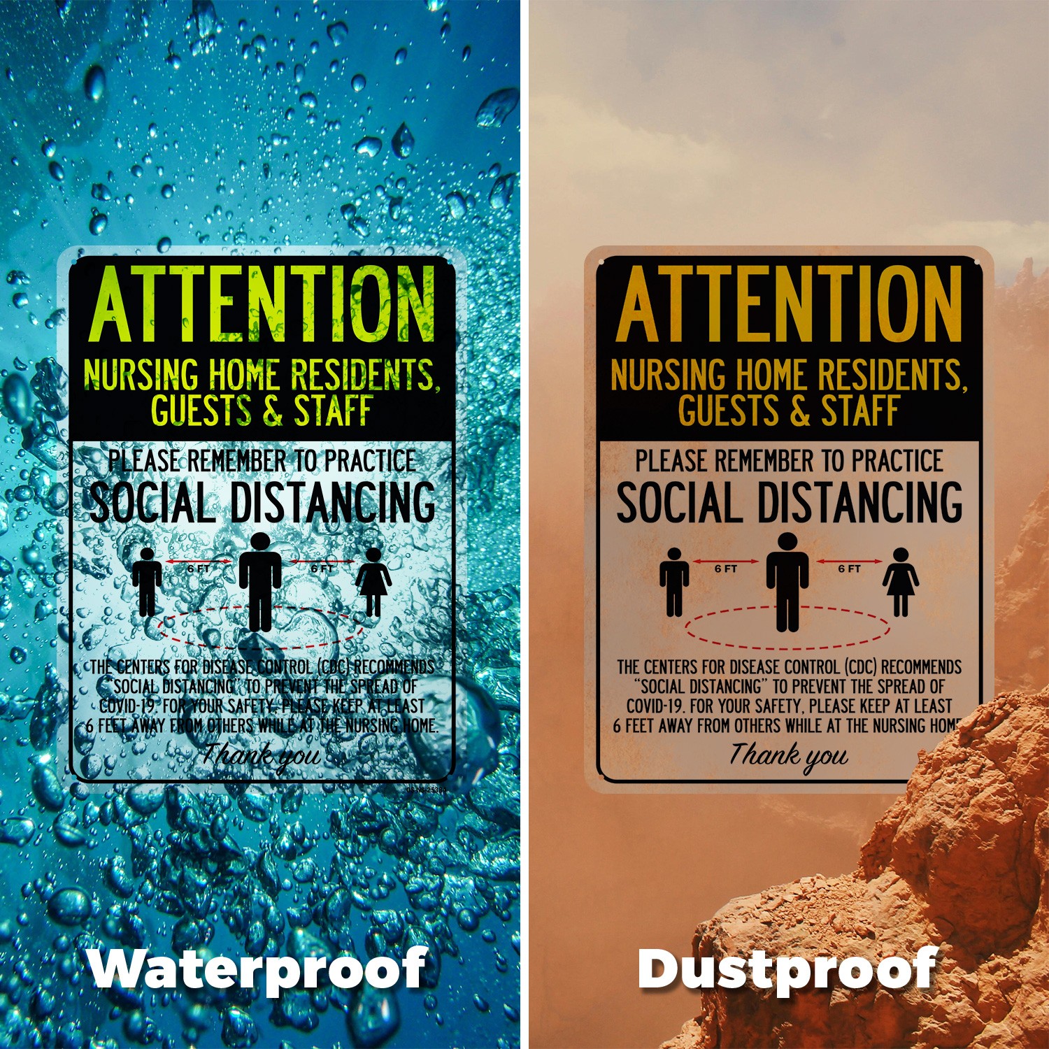 Nursing Home Residents Guests Staff Social Distancing Public Safety 5/10 Pack
