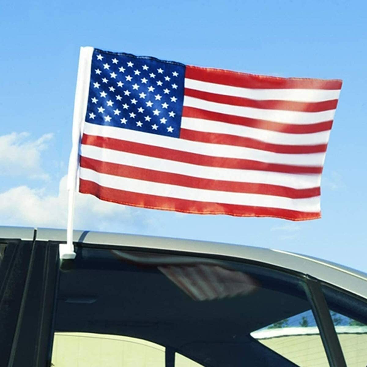 Lot of 120 USA Patriotic American Car Window Clip USA Flags 17&Prime; x 12&Prime; – USA SELL