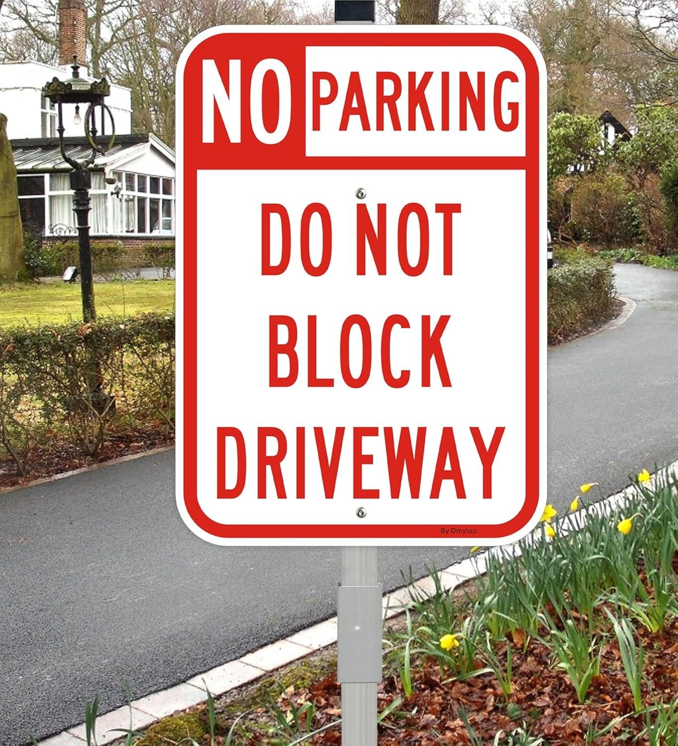 14&Prime; x 10&Prime; Reflective No Parking Signs – 2 Pack with Rust-Free Stake Included