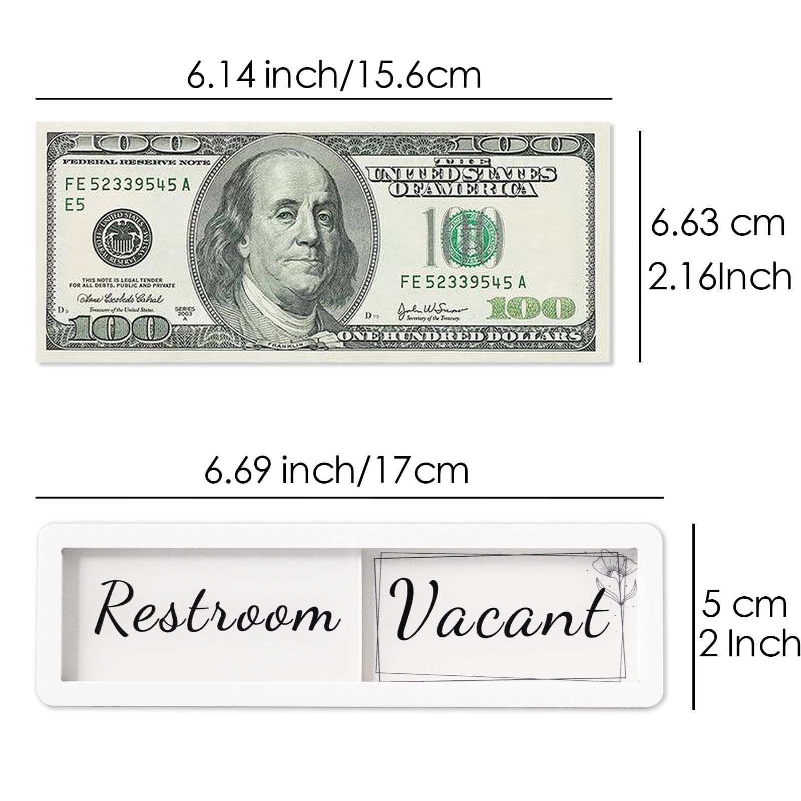 Vacant Occupied Bathroom Sign Slider Privacy Indicator Home Office Hotel 6.7×2