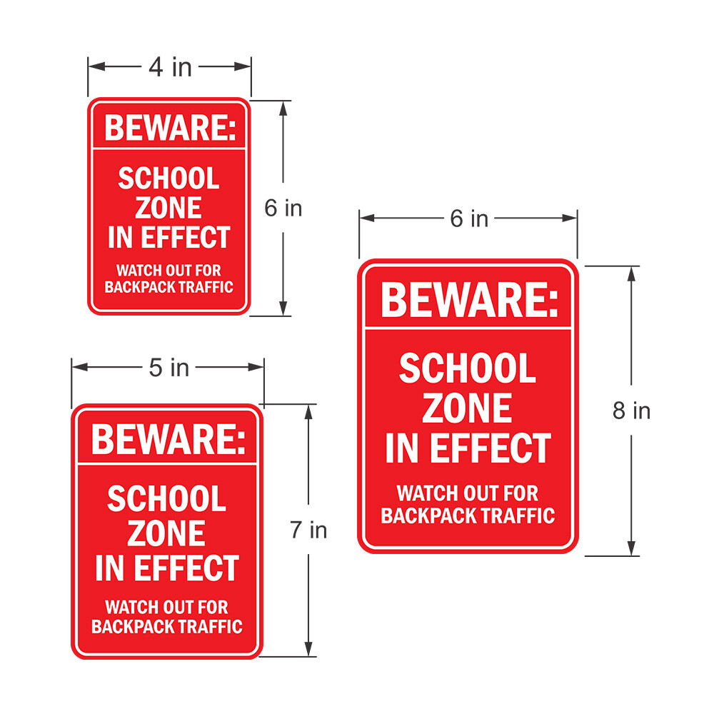 Portrait Round Plus Beware: School Zone in Effect Watch Out For Backpack Traffic
