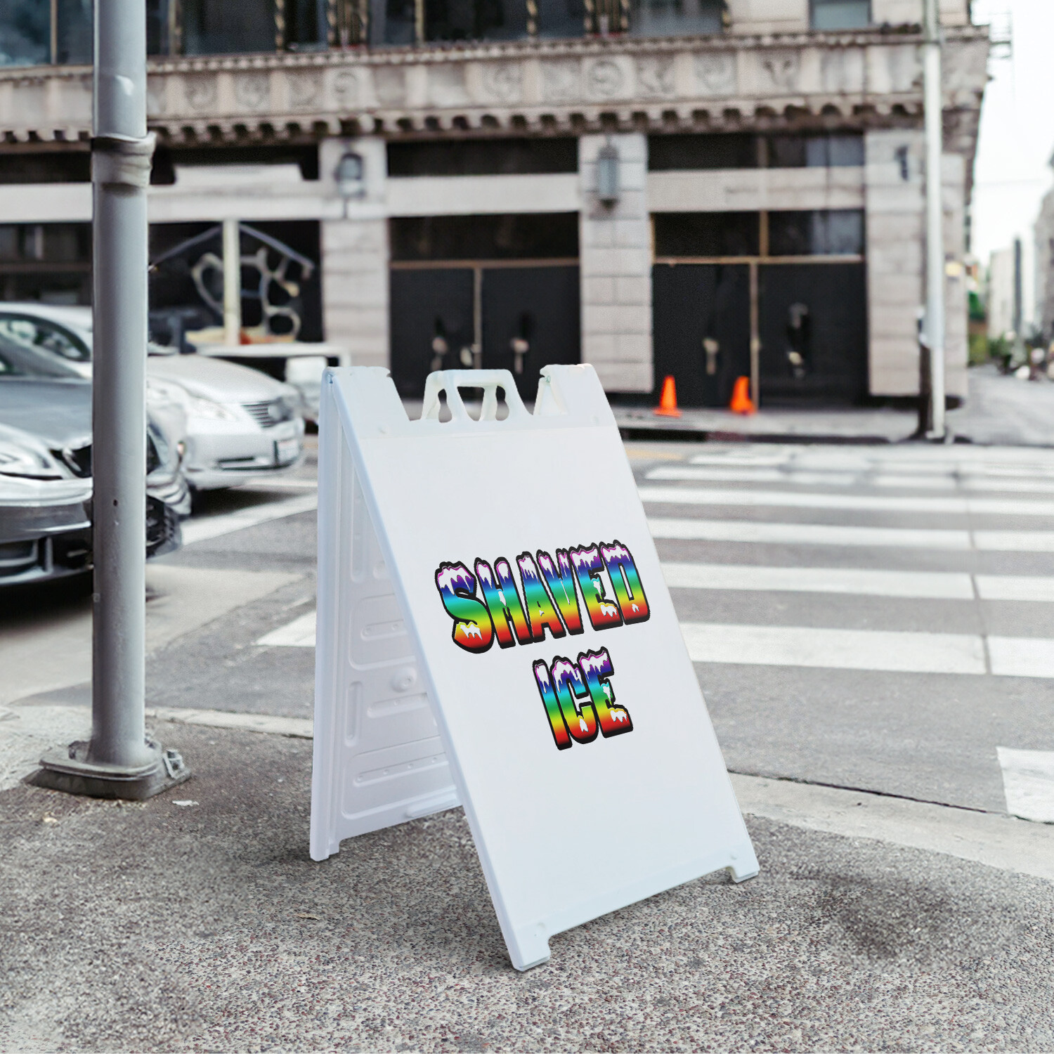 A-frame Sidewalk Shaved Ice 24&Prime; x 36&Prime; Double Sided A-Frame Sidewalk Sign
