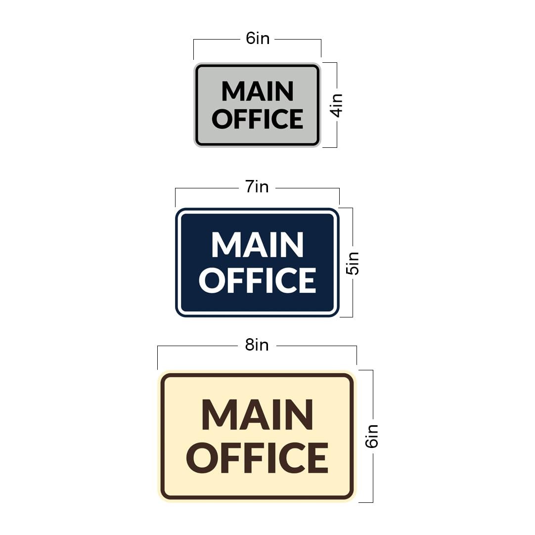 Classic Framed Main Office Sign Black Large 1 Pack Wall Door Sign Decor