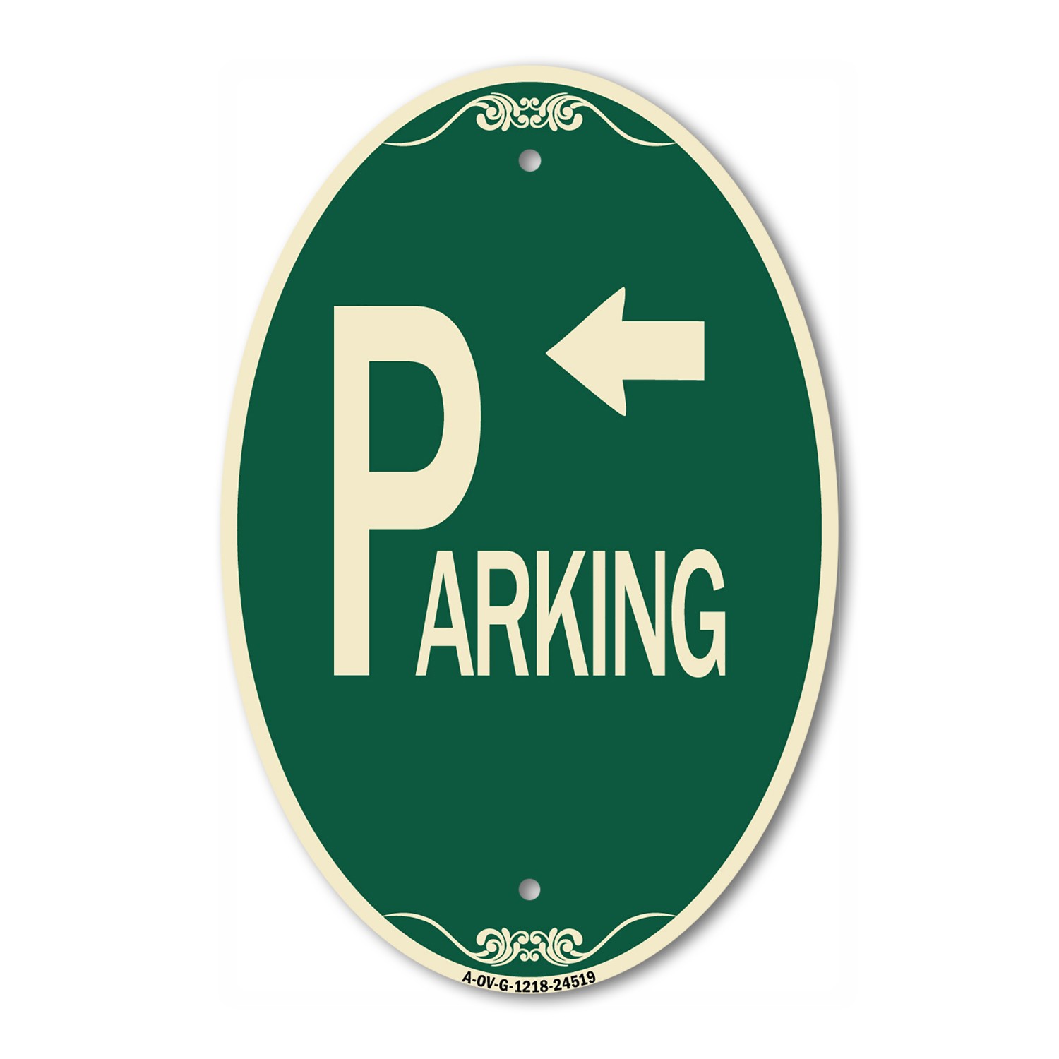 Designer Sign Parking with Arrow Pointing Left 12&Prime; x 18&Prime; Metal Sign