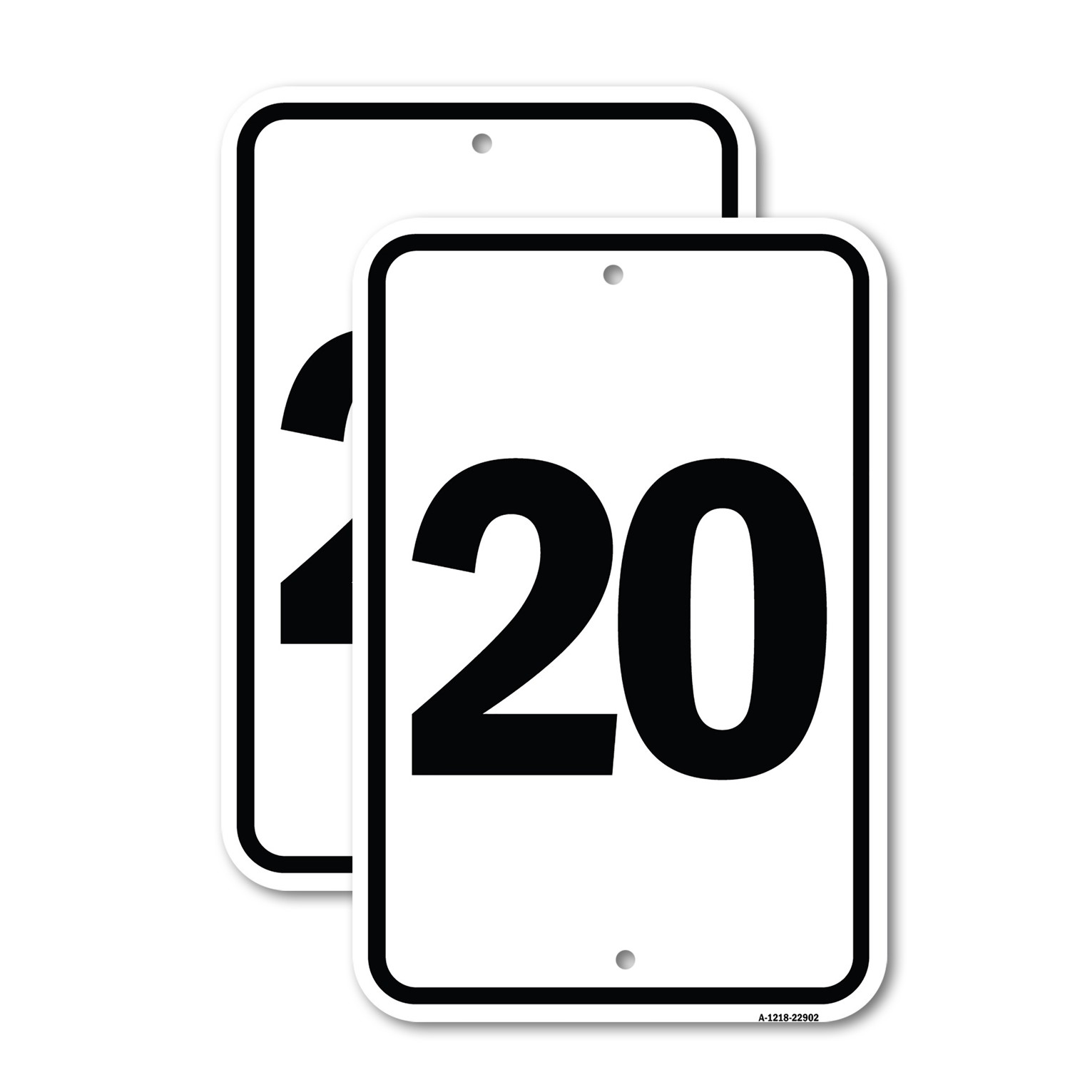 Sign with Number &rsquo;20 Heavy Gauge Aluminum Parking Sign Rust Proof