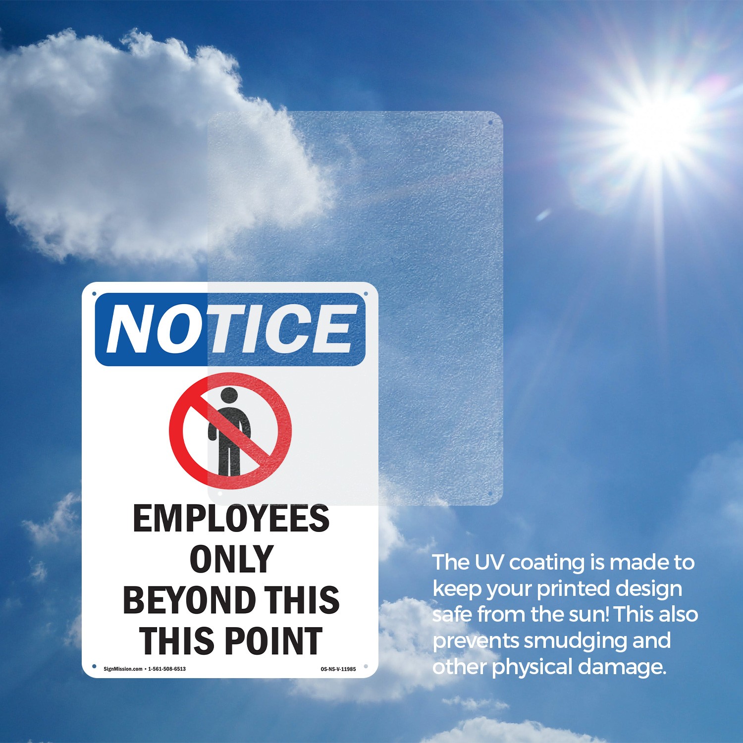 Employees Only Beyond OSHA Notice Sign Metal, Plastic, Or Decal – 5 or 10 Pack