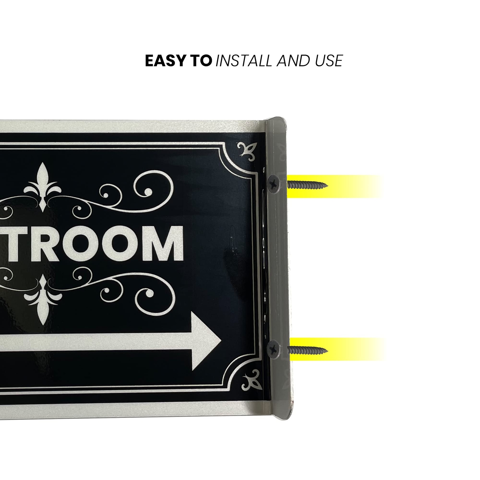 2 Pack Double Sided Aluminum Restroom Signs Metal Bathroom Signs 12&Prime;x5.5&Prime;