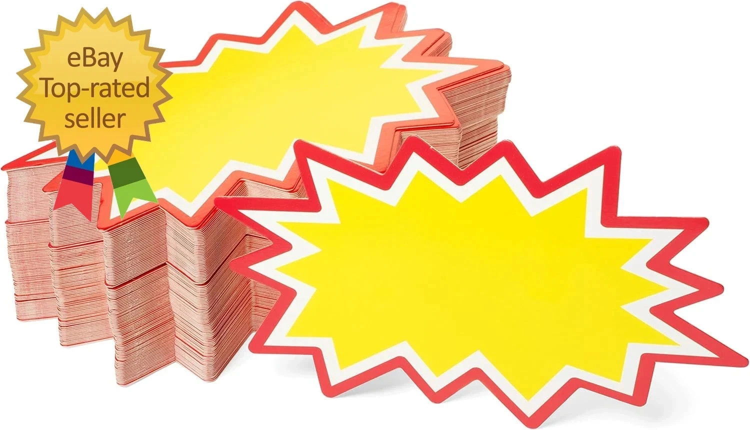2×3 Starburst Signs with Stickers 200Pcs | Price Tags for Yard, Estate, Garage