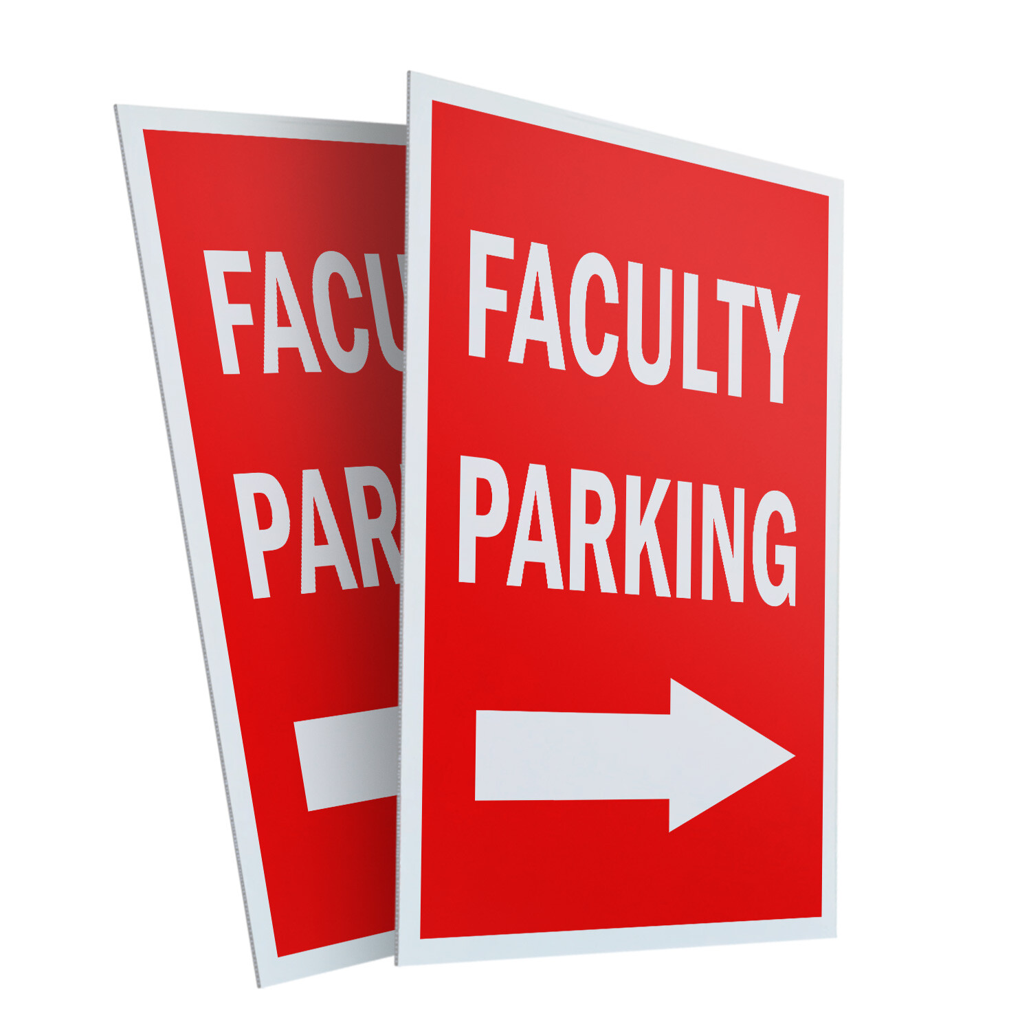Faculity Parking With Arrow 24&Prime; x 36&Prime; 2 Pack Of Store Sign Plastic Or Decal