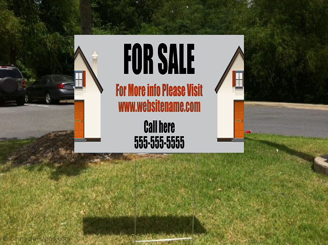 For Sale Realtor Real Estate Custom Phone Site Plastic Yard Sign /FREE Stakes