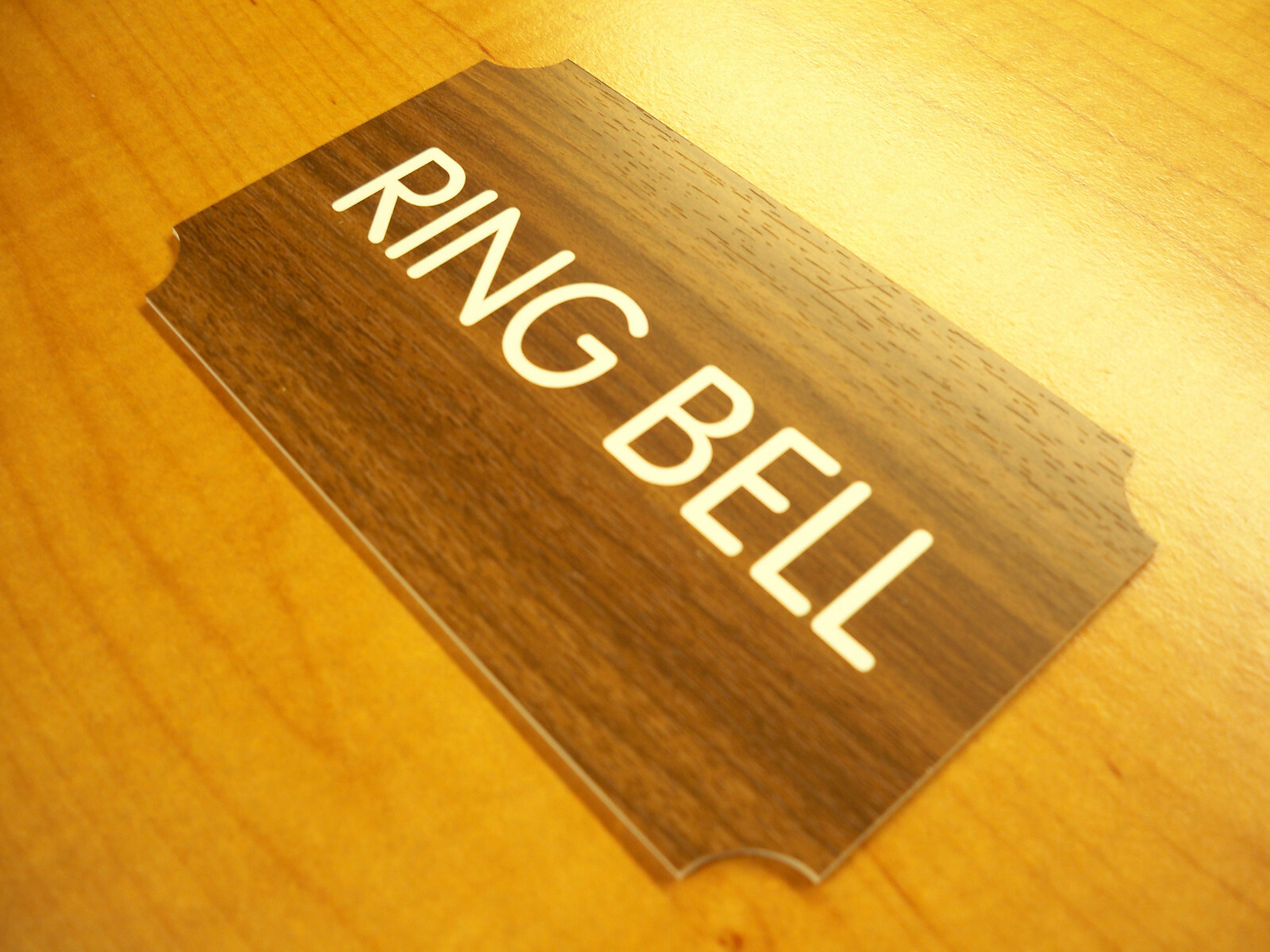 Custom Engraved 3×5 Walnut Wood-Grain Sign Personalized Home Office Plaque Plate
