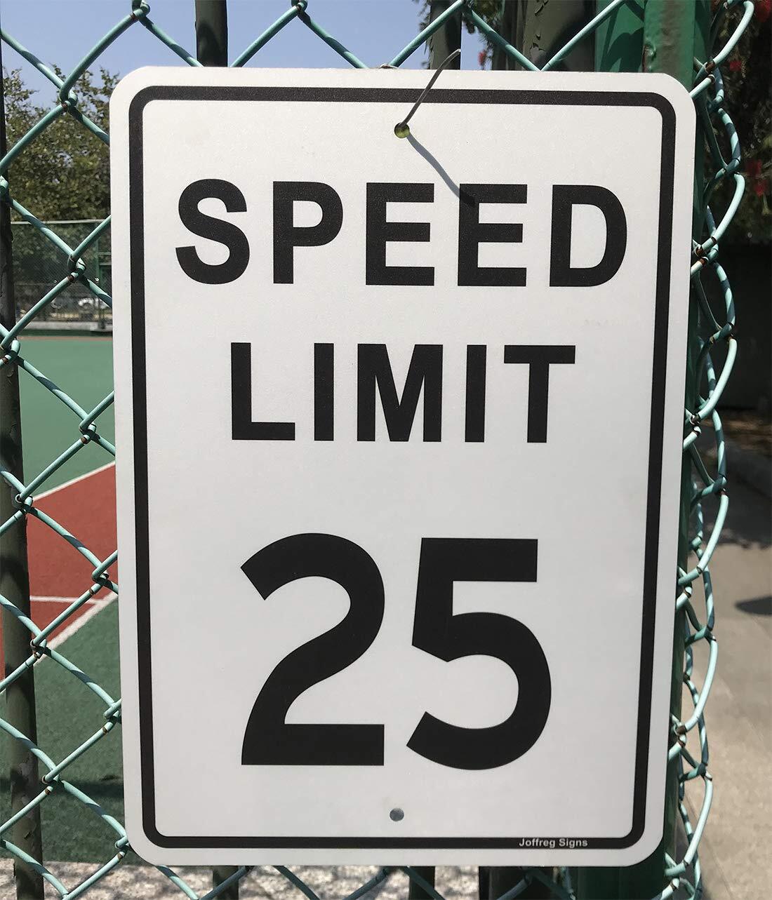 Speed Limit 25 MPH Sign 17 x 12 Inch Reflective Aluminum Road Traffic Sign 2PCS