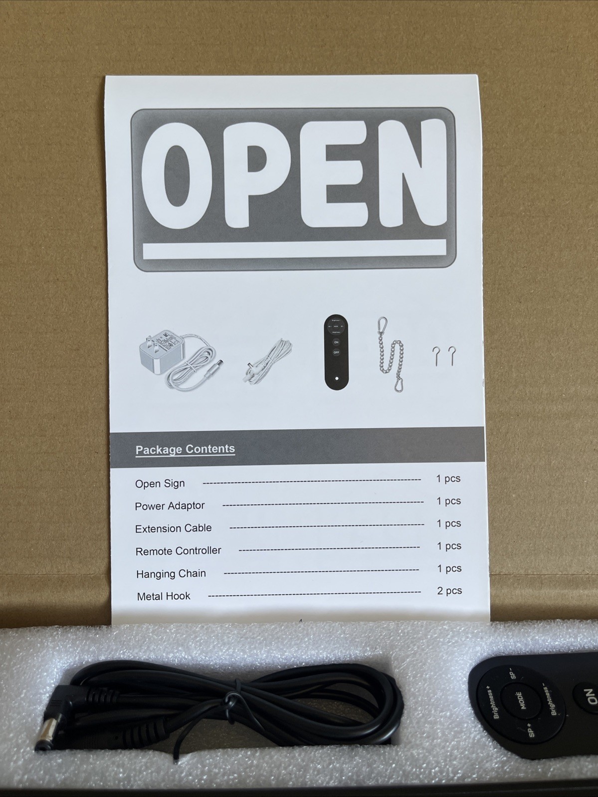 FUNZING OPEN SIGN PROFESSIONAL LED PANEL LIGHT BUSINESS 24”x12” FZ-OS24