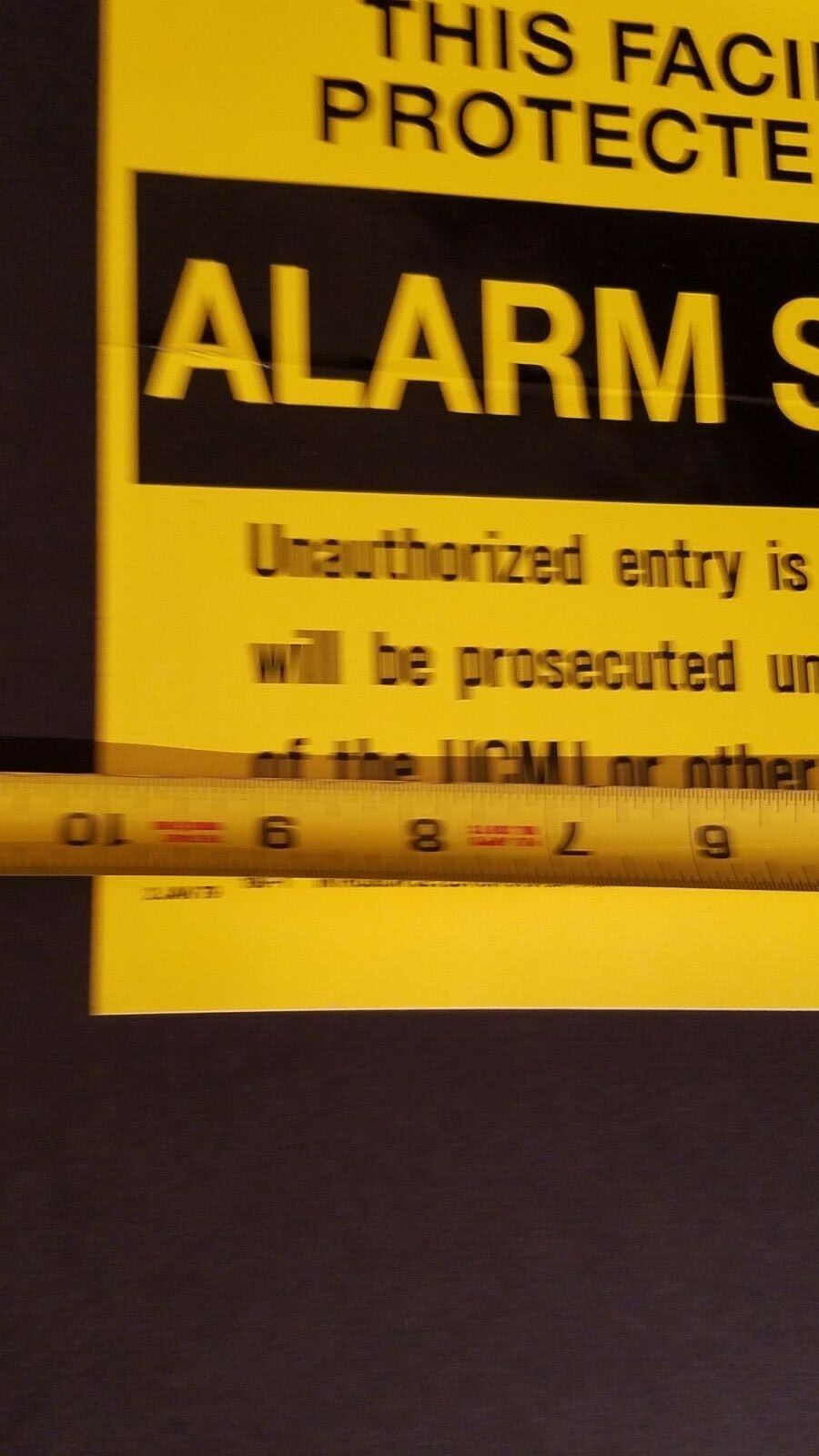 LARGE Facility Protected By Alarm System Sticker 10&Prime; X 8&Prime;