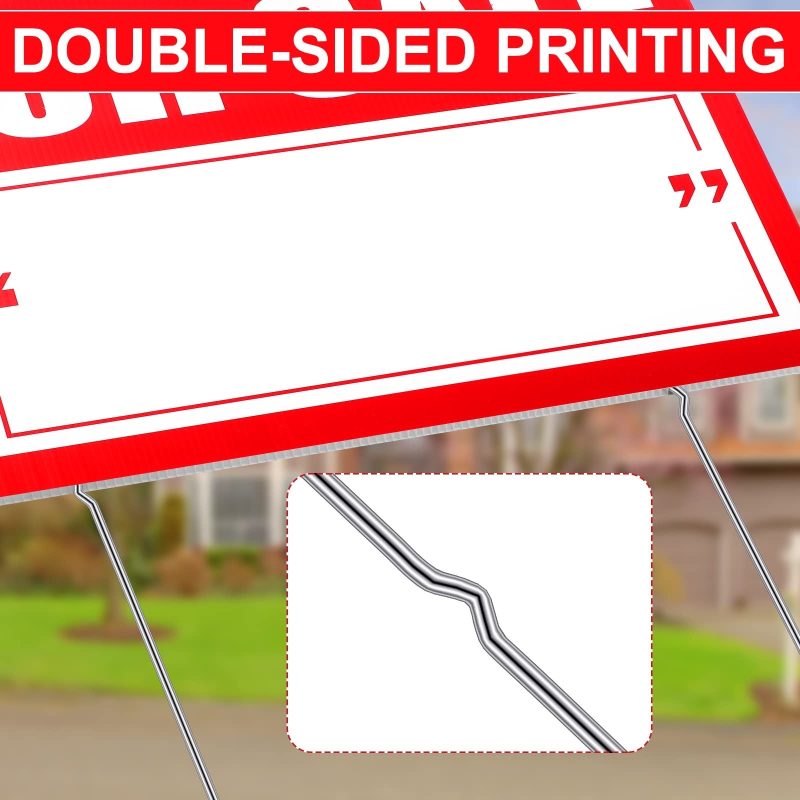 3 Pcs Large 12×16 Inch Double-Sided Yard Signs with Stake – Red For Sale Outdoor