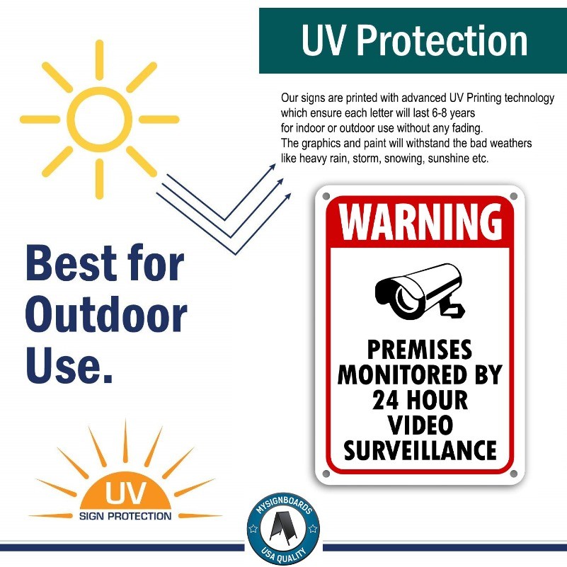 Surveillance Signs cctv Warning Signs 24 Hour Video Surveillance Sign 12 x 8
