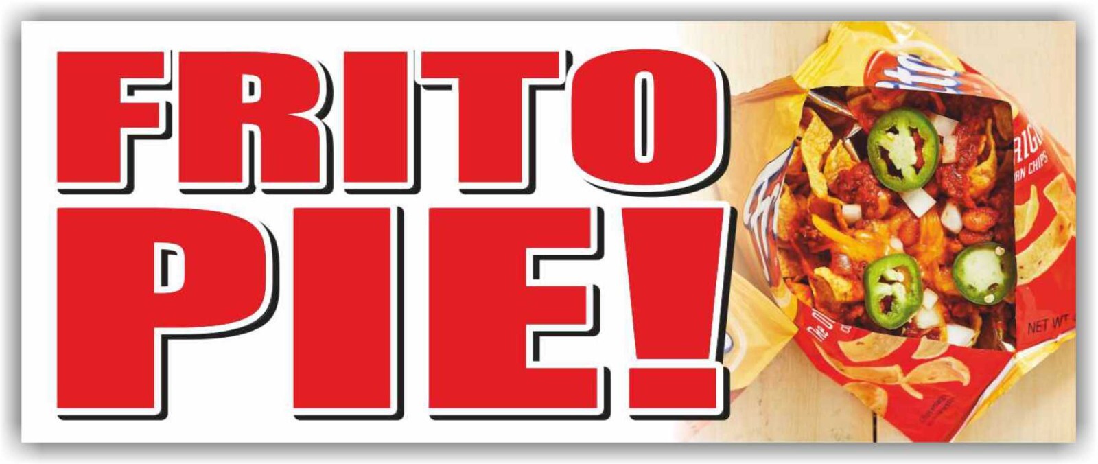 FRITO PIE Advertising Banner Vinyl Mesh Sign chili cheese corn chips Texas style