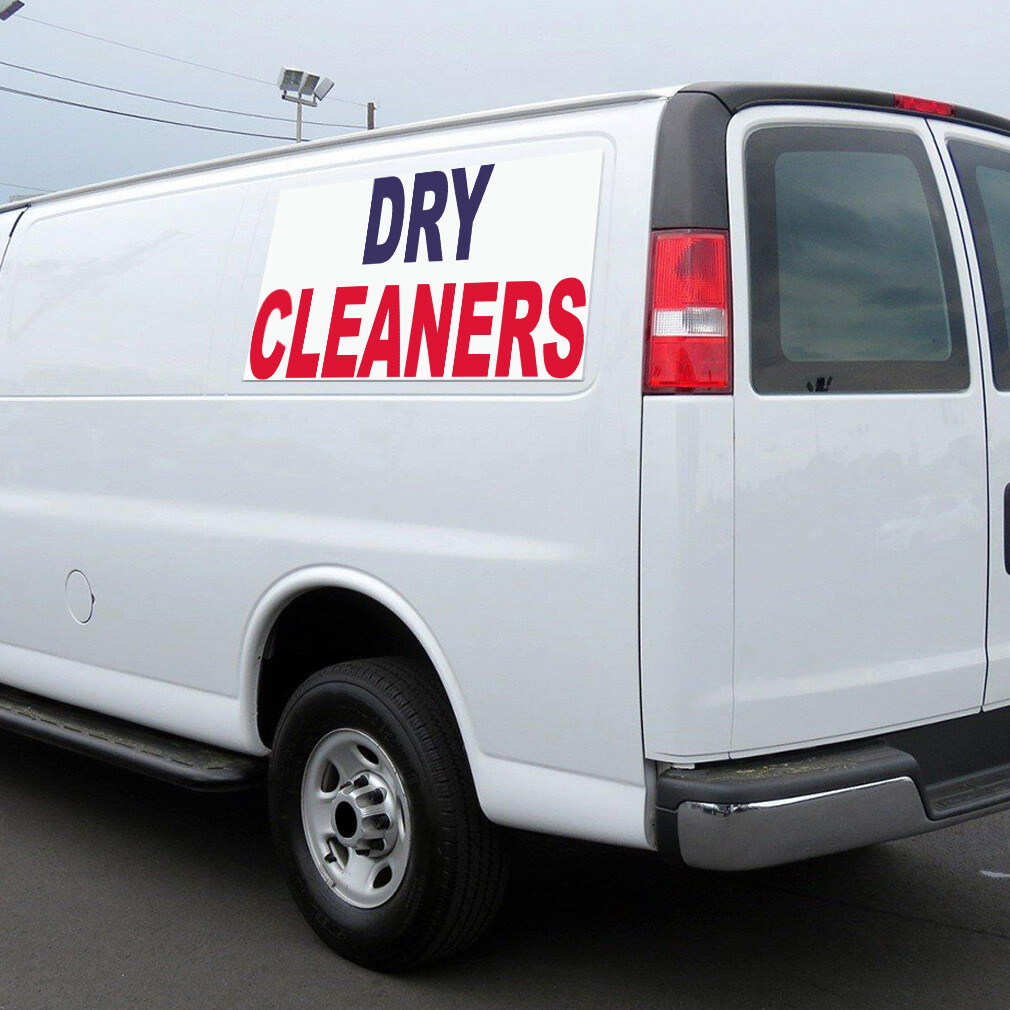 Car Magnet Set of 2 Dry Cleaners Blue Red B Car Advertising Industrial Sign