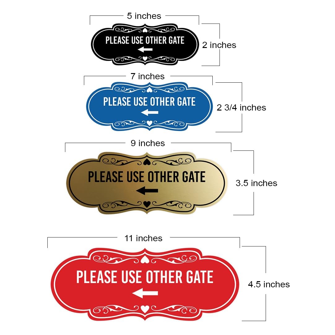 Designer Please Use Other Gate Left Arrow Sign Black Small Wall Decor