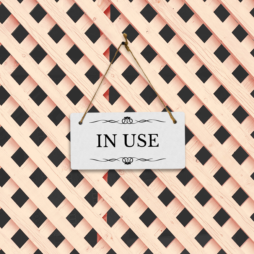 In Use 5&Prime; x 10&Prime; Hanging Wall or Door Sign | Rustic Twine | Stylish Business